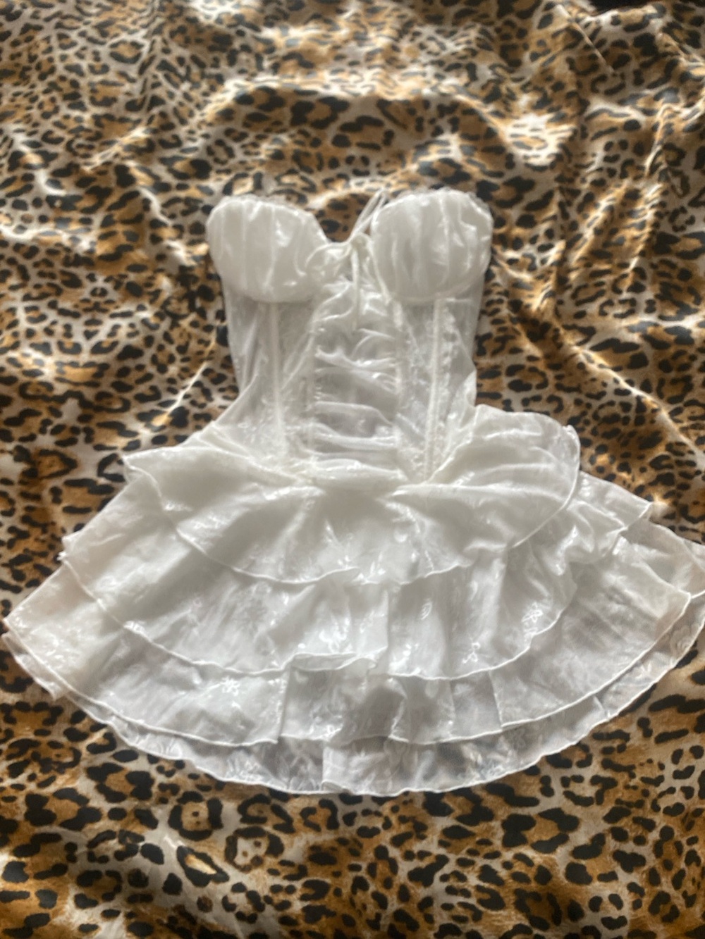 White Lace Outcask Corset Mini Dress